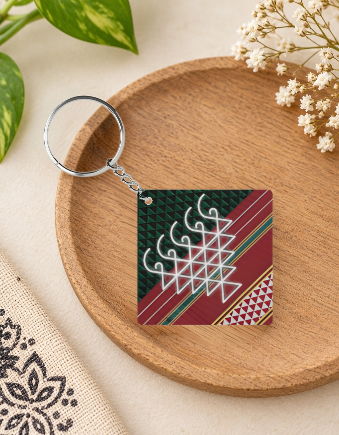 Green Acrylic Khun-Saraswati Keychain