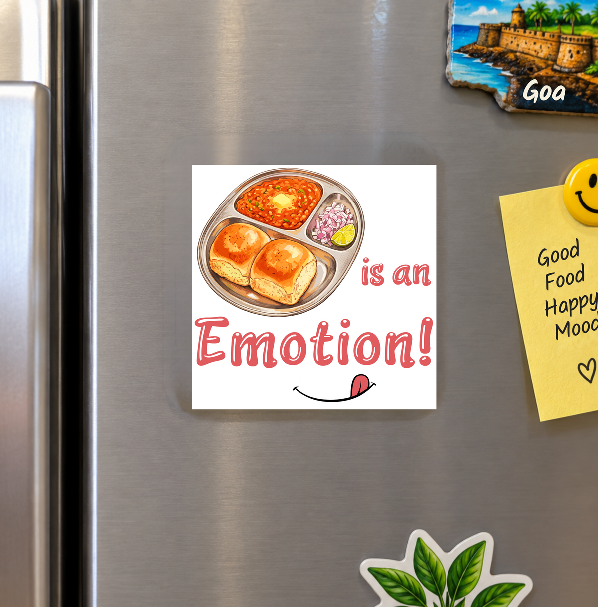 Pavbhaji Fridge Magnet (White)