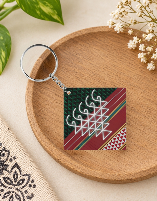 Green Acrylic Khun-Saraswati Keychain